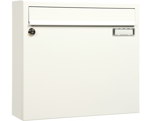 MEFA mailbox, powder-coated steel, WxHxD 370/330/110 Sonata, with 1 nameplate, white