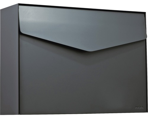 MEFA letterbox steel powder-coated WxHxD 430x312x110 mm Letter 112 anthracite gray RAL 7016 semi-matt without name plate with flap
