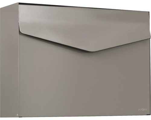 MEFA letterbox, powder-coated steel, WxHxD 430x312x110 mm, Letter 112, beige-grey RAL 7006, semi-matte, without nameplate, with flap