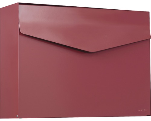 MEFA letterbox, powder-coated steel, WxHxD 430x312x110 mm, Letter 112, Oxydrot RAL 3009, semi-matte, without nameplate, with flap