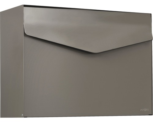 MEFA letterbox, powder-coated steel, WxHxD 430x312x178 mm, Letter 111, beige-grey RAL 7006, semi-matte, without nameplate, with flap