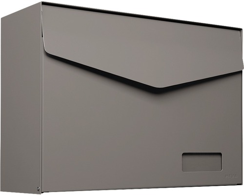 MEFA letterbox, powder-coated steel, WxHxD 430x312x178 mm, Letter 113, beige-grey RAL 7006, semi-matte, with nameplate and flap