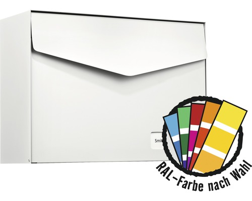 MEFA letterbox, powder-coated steel, WxHxD 430x312x178 mm, Letter 113M, available in RAL special color upon request, with flap