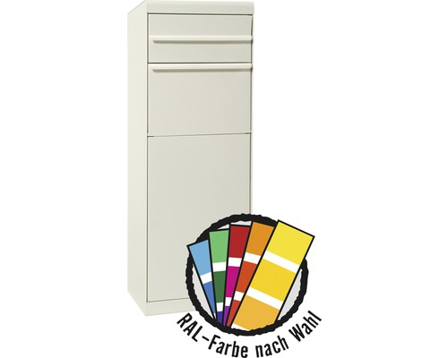 MEFA parcel mailbox steel powder-coated WxHxD 402/1091/310 mm Maple 6620M in special RAL color as desired, removable at the back 2 times without nameplate