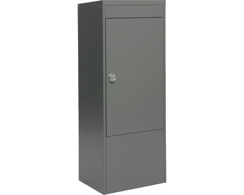 MEFA parcel mailbox, powder-coated steel, WxHxD 410/1025/325 mm, Mana 482, basalt grey RAL 7012, semi-matte, front access