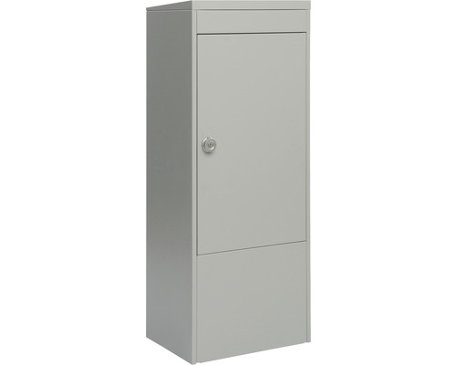 MEFA parcel mailbox, powder-coated steel, WxHxD 410/1025/325 mm, Mana 482, white aluminum RAL 9006, front access