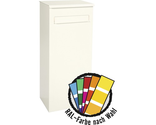 MEFA parcel mailbox, powder-coated steel, WxHxD 421/1010/344 mm, Oak 481 in RAL special color upon request, rear retrieval