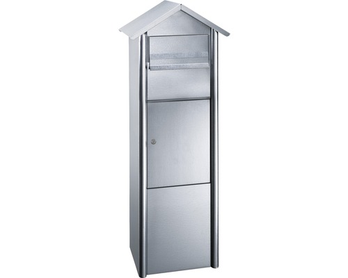 MEFA parcel mailbox, galvanized steel, WxHxD 340/1100/282 mm, Pine 485 galvanized, front access