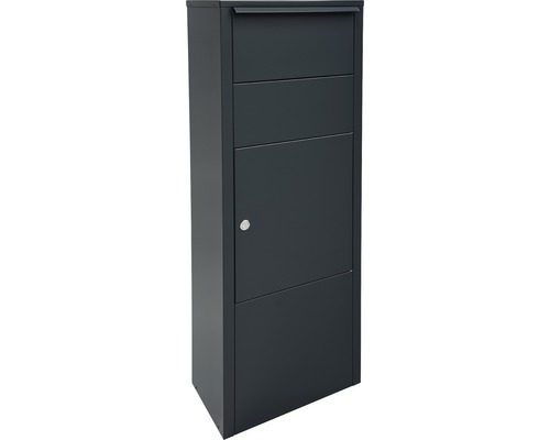 MEFA parcel mailbox galvanized steel WxHxD 385/1043/230 mm Hazel 477 anthracite gray RAL 7016 removal at the front