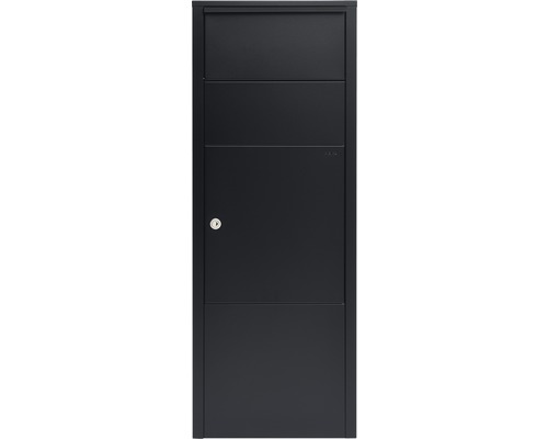 MEFA parcel mailbox galvanized steel WxHxD 385/1043/230 mm Hazel 477 jet black RAL 9005 removal at the front