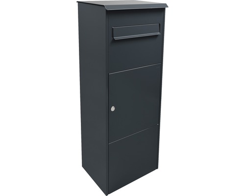 MEFA parcel mailbox, galvanized steel, WxHxD 421/1010/344 mm, Oak 480, anthracite grey RAL 7016, glossy, front access