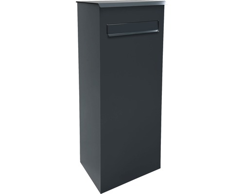 MEFA parcel mailbox galvanized steel WxHxD 421/1010/344 mm Oak 481 anthracite gray RAL 7016 glossy removal at the rear