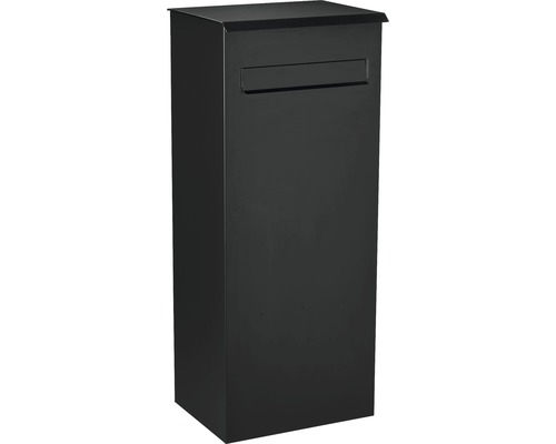 MEFA parcel mailbox galvanized steel WxHxD 421/1010/344 mm Oak 481 jet black RAL 9005 structure removal at the back