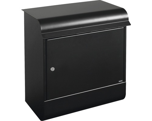 MEFA parcel box, powder-coated steel, WxHxD 430/515/255 mm, Magnum 495, jet black RAL 9005, semi-matte, front access