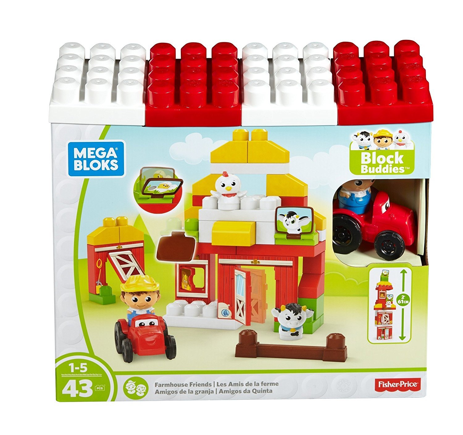Mega Bloks Dpj57 Farm Friends Mattel, Building And Construction Toy