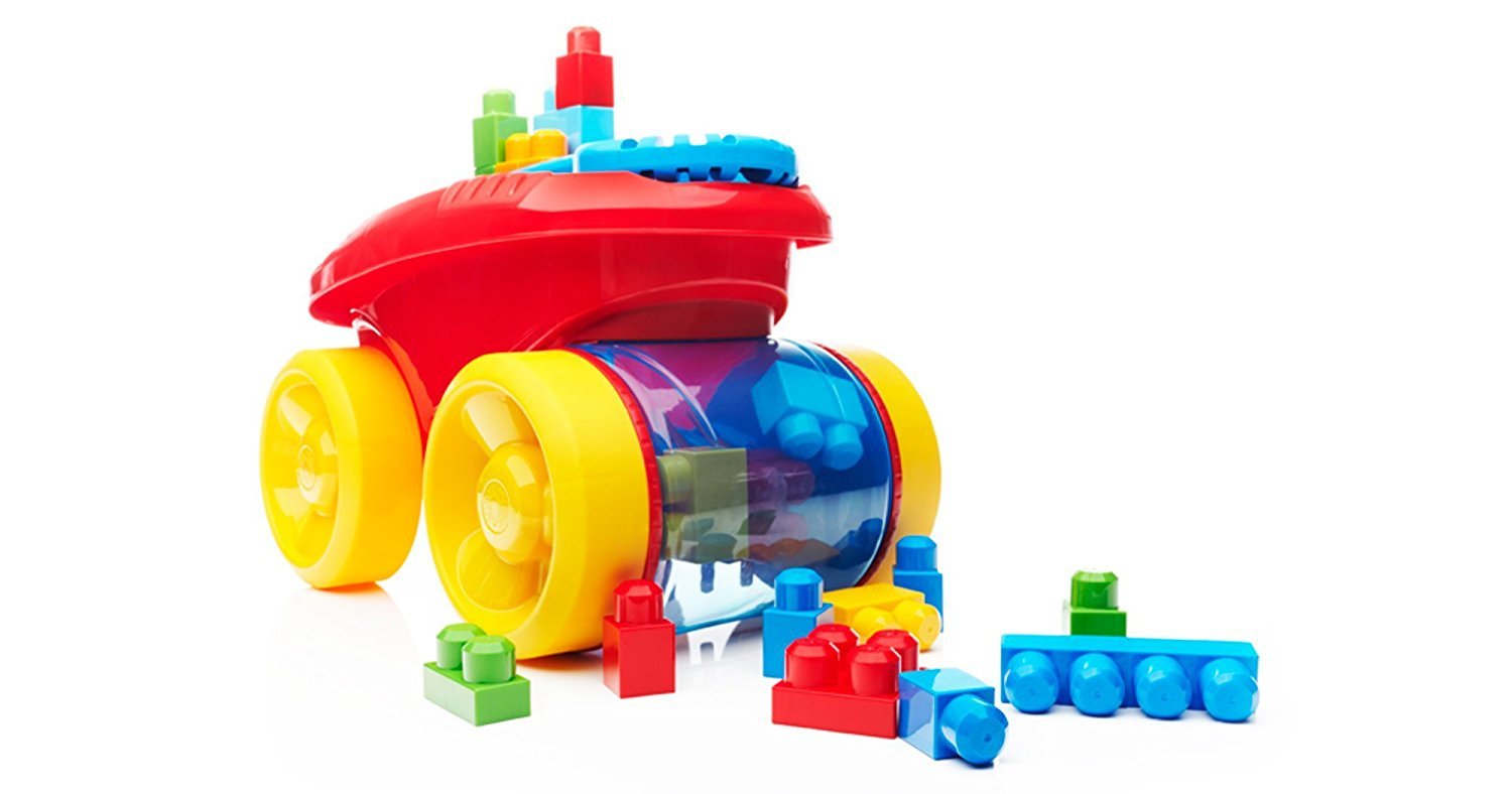 Mega Bloks First Builders Block Scooping Wagon Building Set, Red