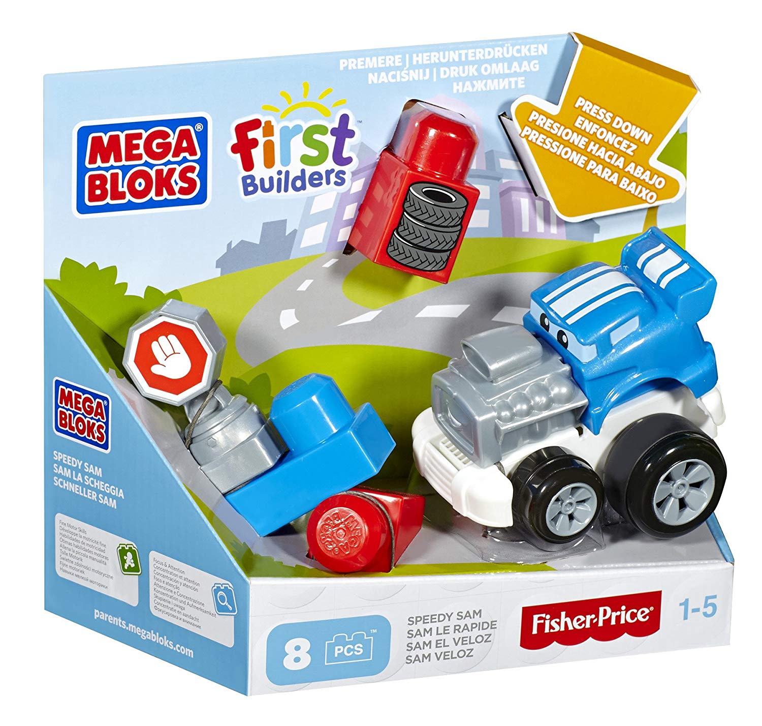 Mega Bloks - First Builders - Smash N Crash Speedy Sam - 8Pcs
