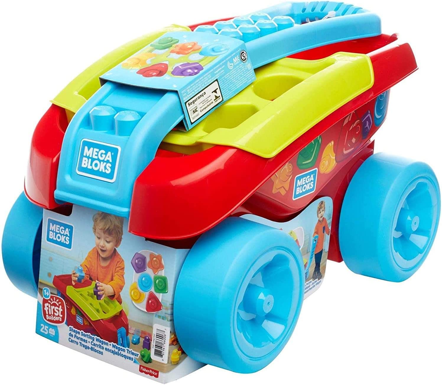 MEGA Bloks FVJ47 - Colourful ABC Learning Train, Assembly Train Made of Building Blocks, Baby Toy from 12 Months