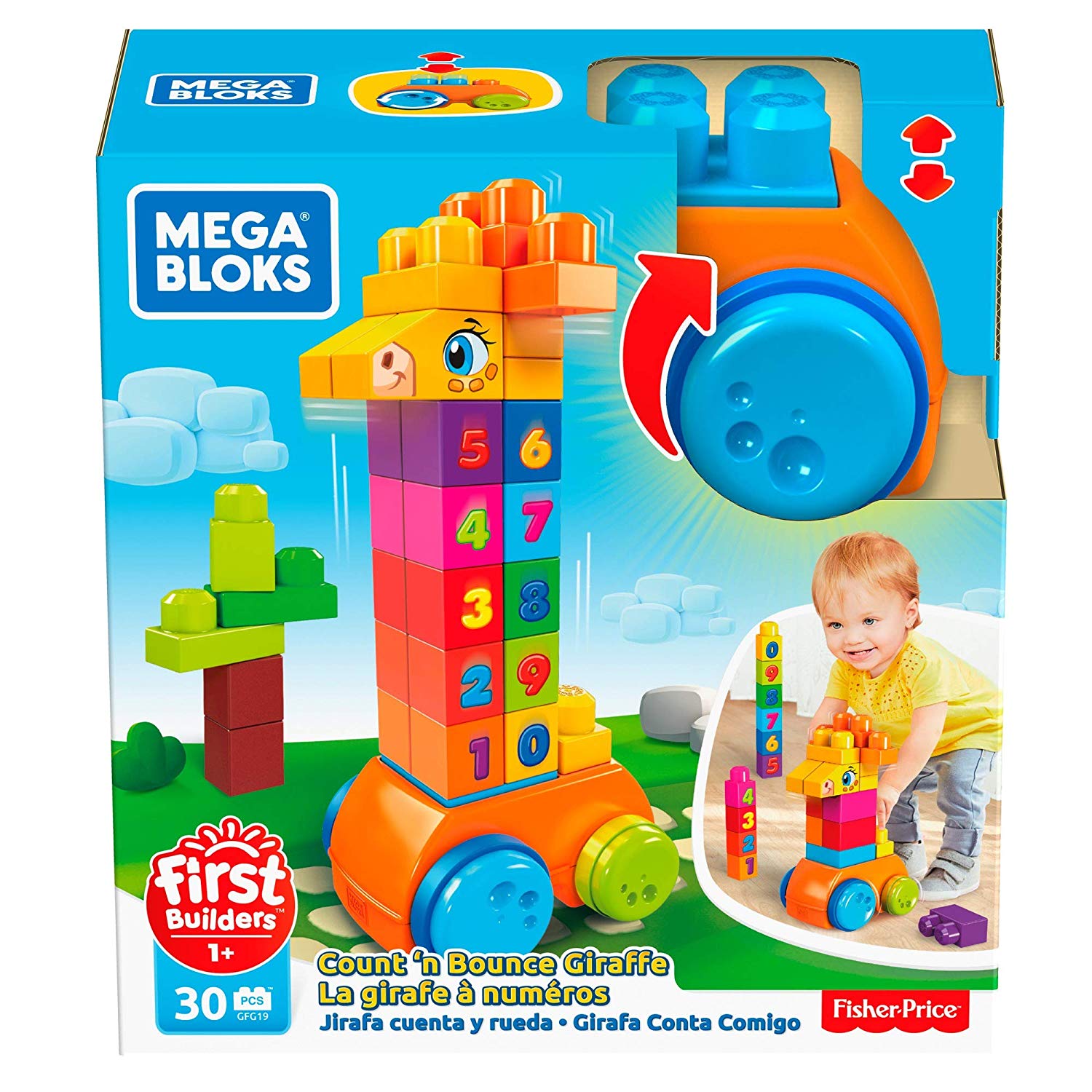 Mega Bloks Mattel Gfg19 123 Counting Item (30 Pieces) - Multicoloured