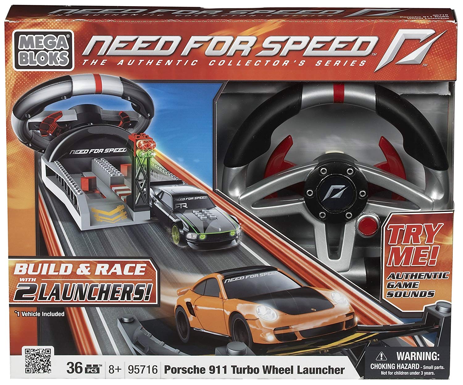 Mega Bloks Need For Speed Porsche Buildable Turbo Wheel Launcher