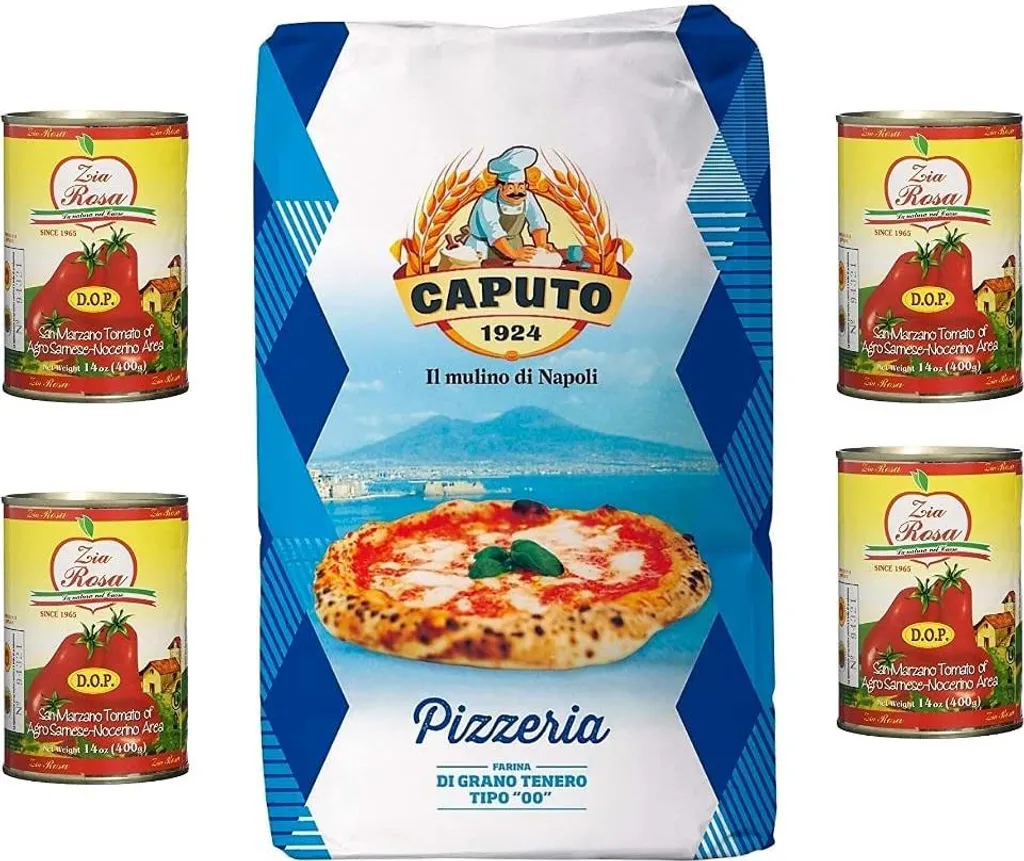 Flour Caputo blu Pizzeria 00 Kg. 25 + 4x Zia Rosa DOP Pomodoro San Marzano tomato from Campania tin of 400g