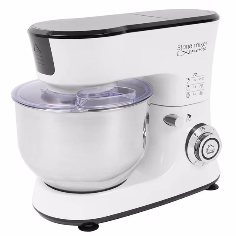 3-in-1 multi-stage food processor with stainless steel bowl, 1000 watts, snow white, kneading machine, mixer, meat grinder