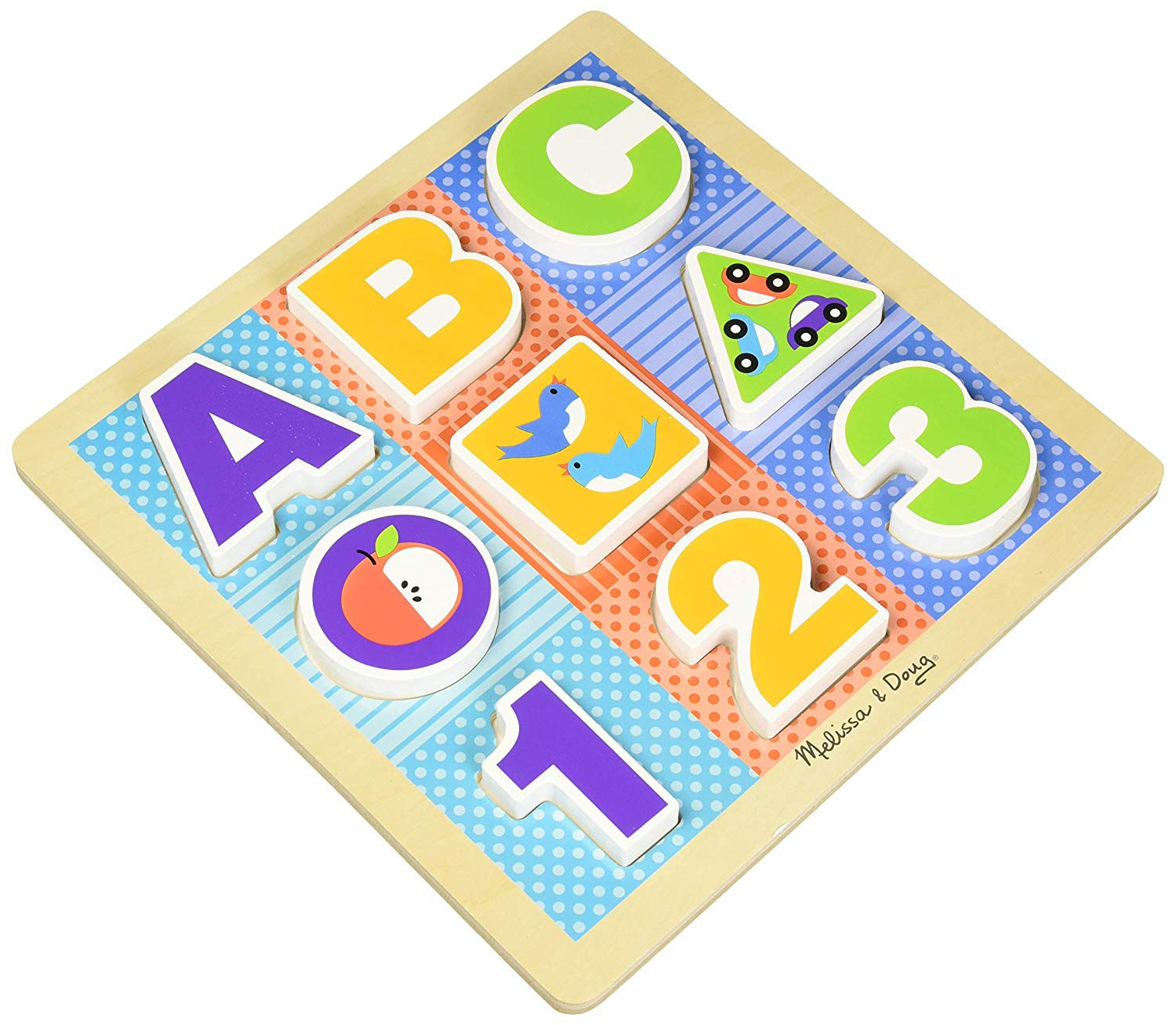 Melissa & Doug 11899 First Toys Abc 123 Wooden Puzzle With Chunky 9 Pieces 