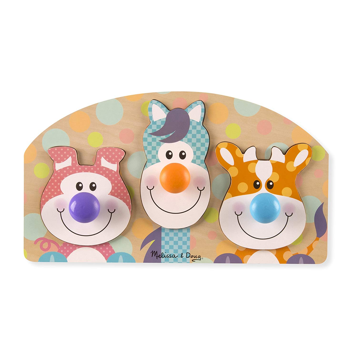 Melissa & Doug 13440 First Play Wood Jumbo Peg Farm Animal Jigsaw Puzzle (3
