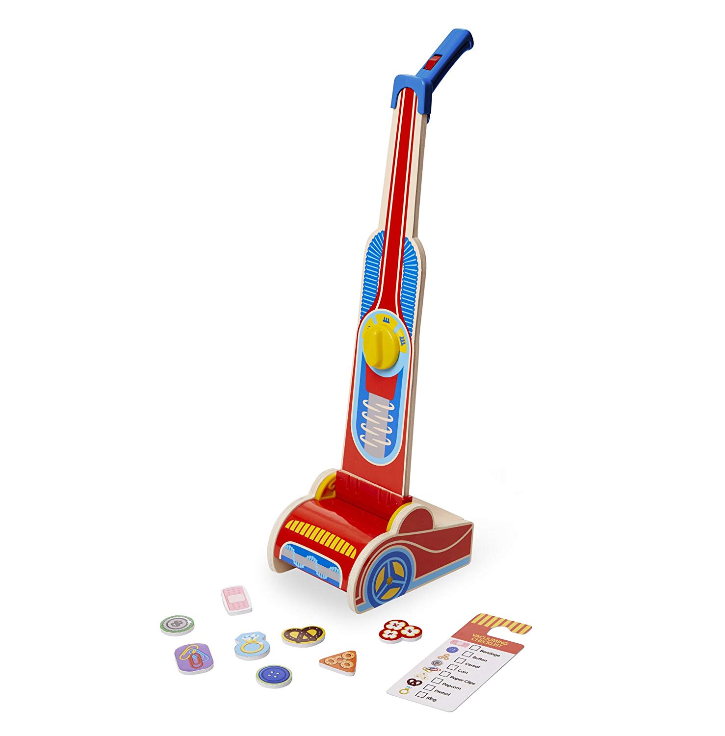 Melissa & Doug 15189 Wood (10 Pcs) Vacuum Cleaner Play Set, Multi-Colour