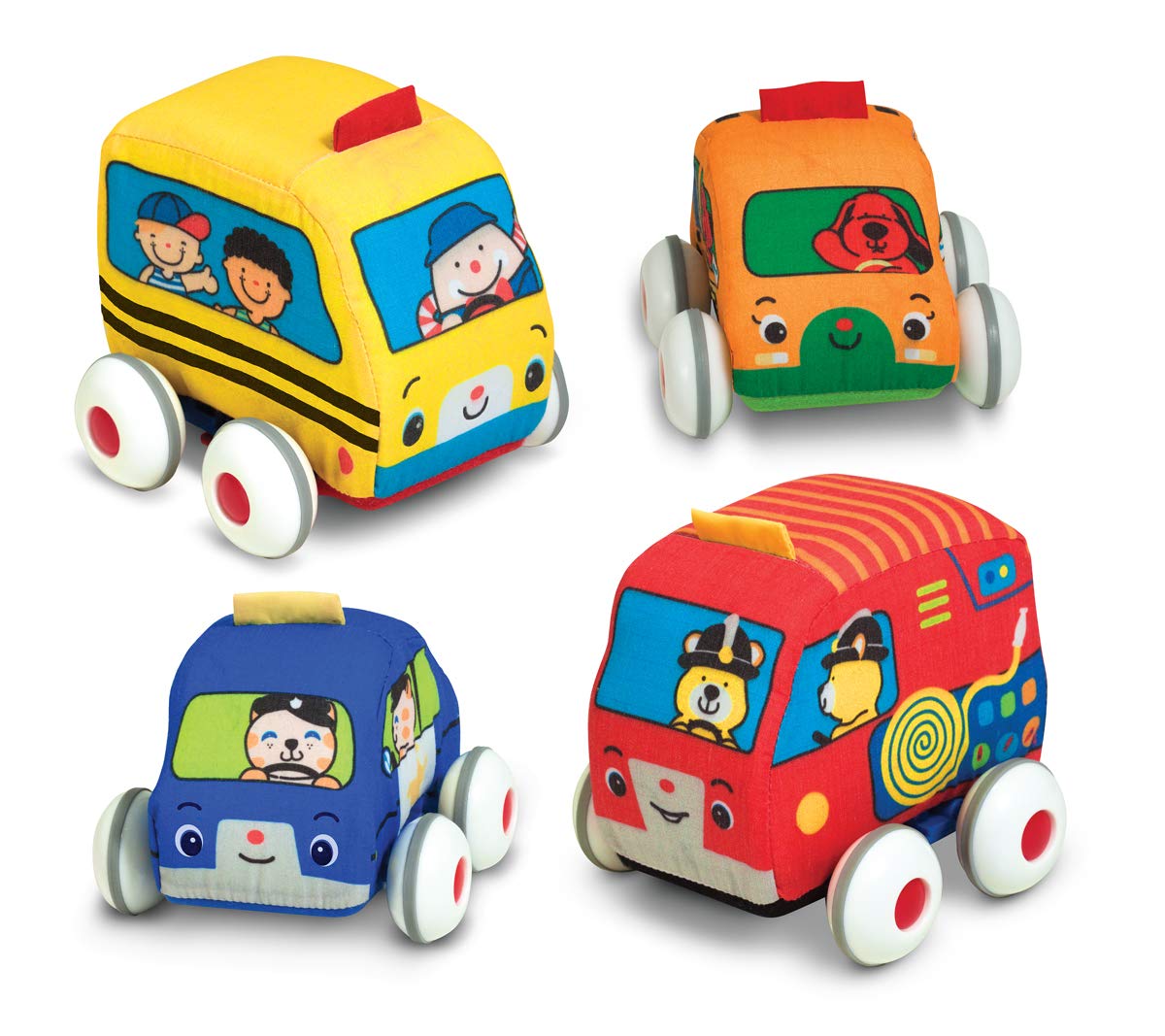 Melissa & Doug 19168 Ks Kids Soft Baby Toy With Four Cars And Trucks And C