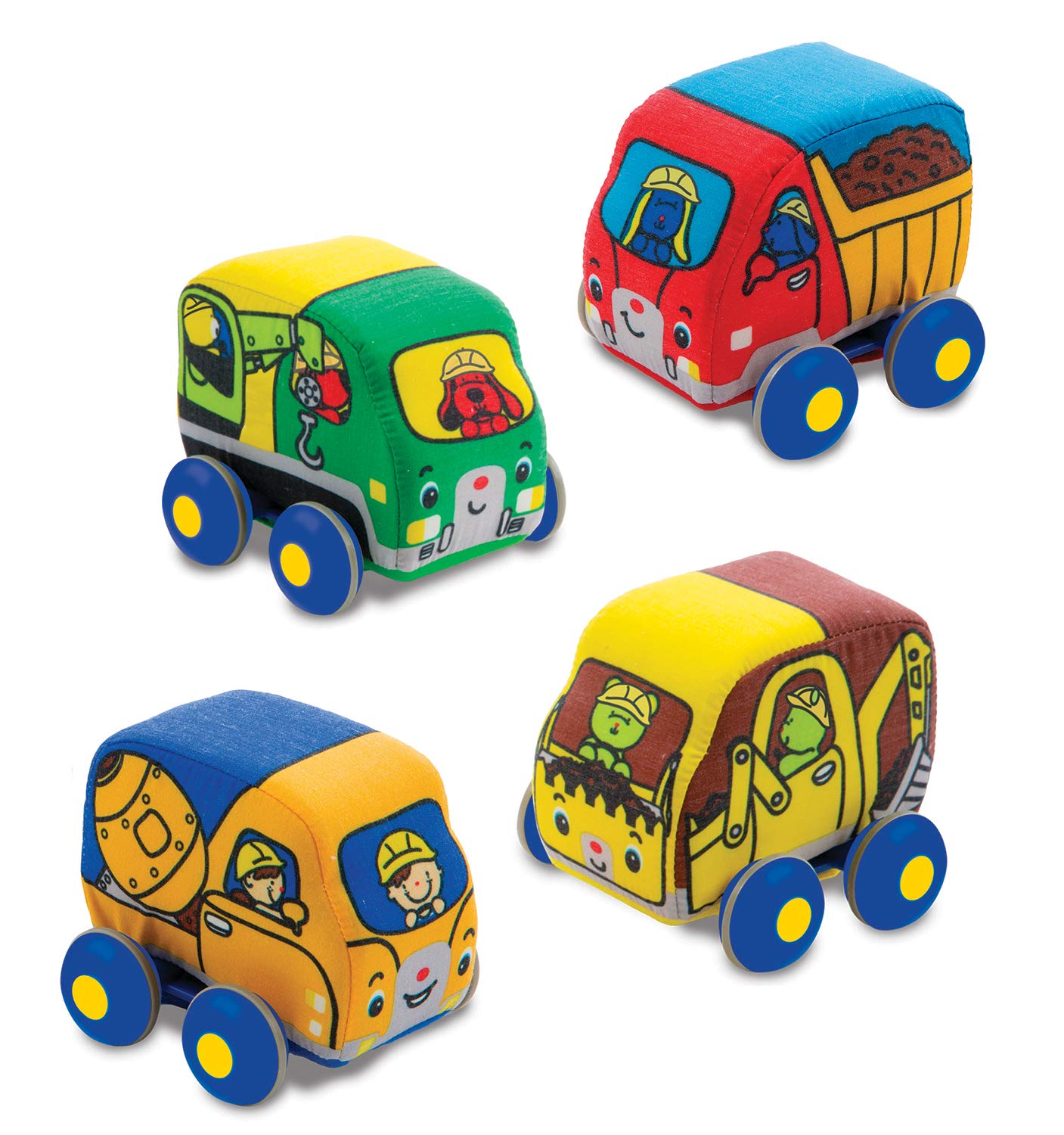 Melissa & Doug 19221 Soft Baby Toy Play Set Of 4 Pull Back Construction Veh