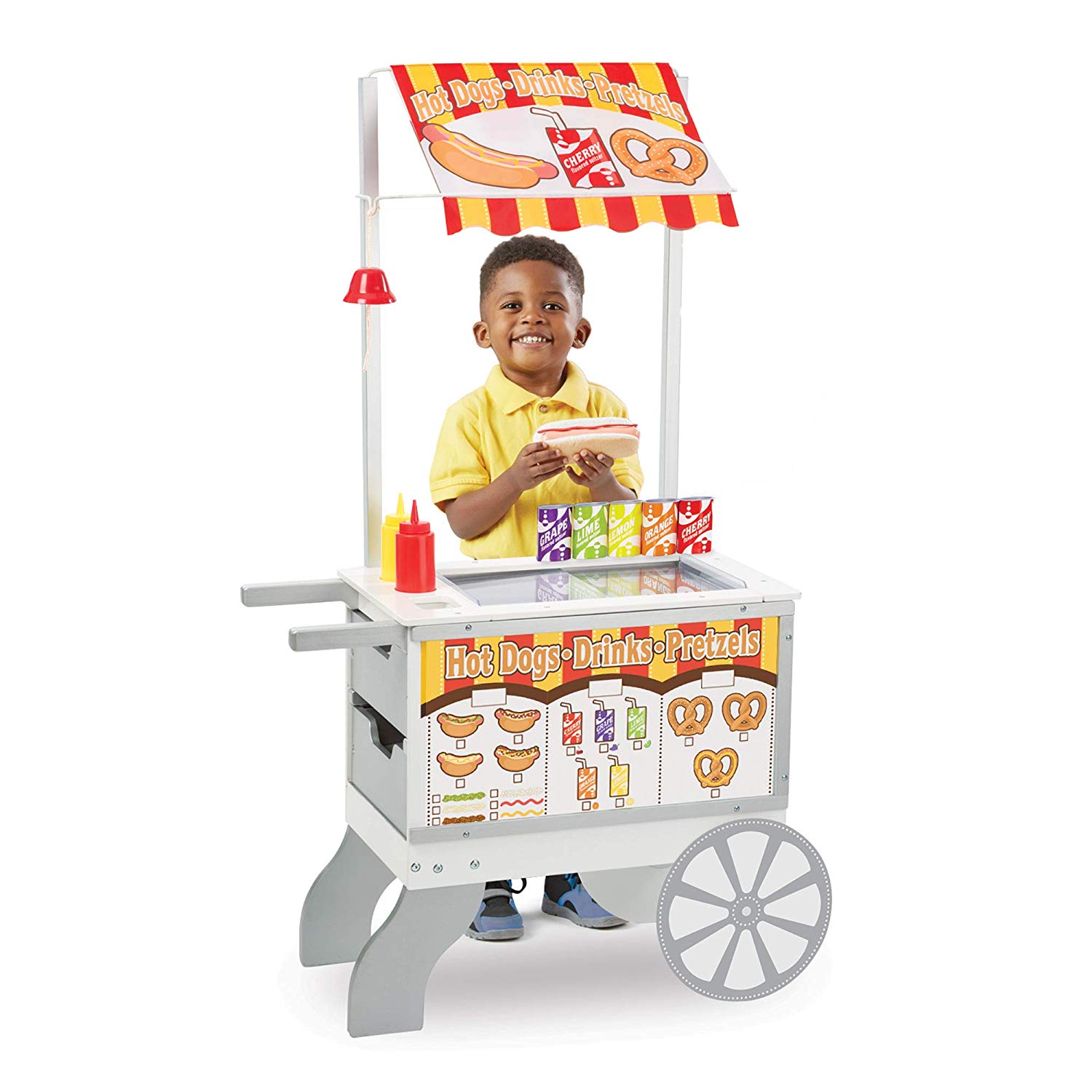 Melissa & Doug 19350 Snack Bar Trolley For Snacks And Sweets Wood 52 Game D