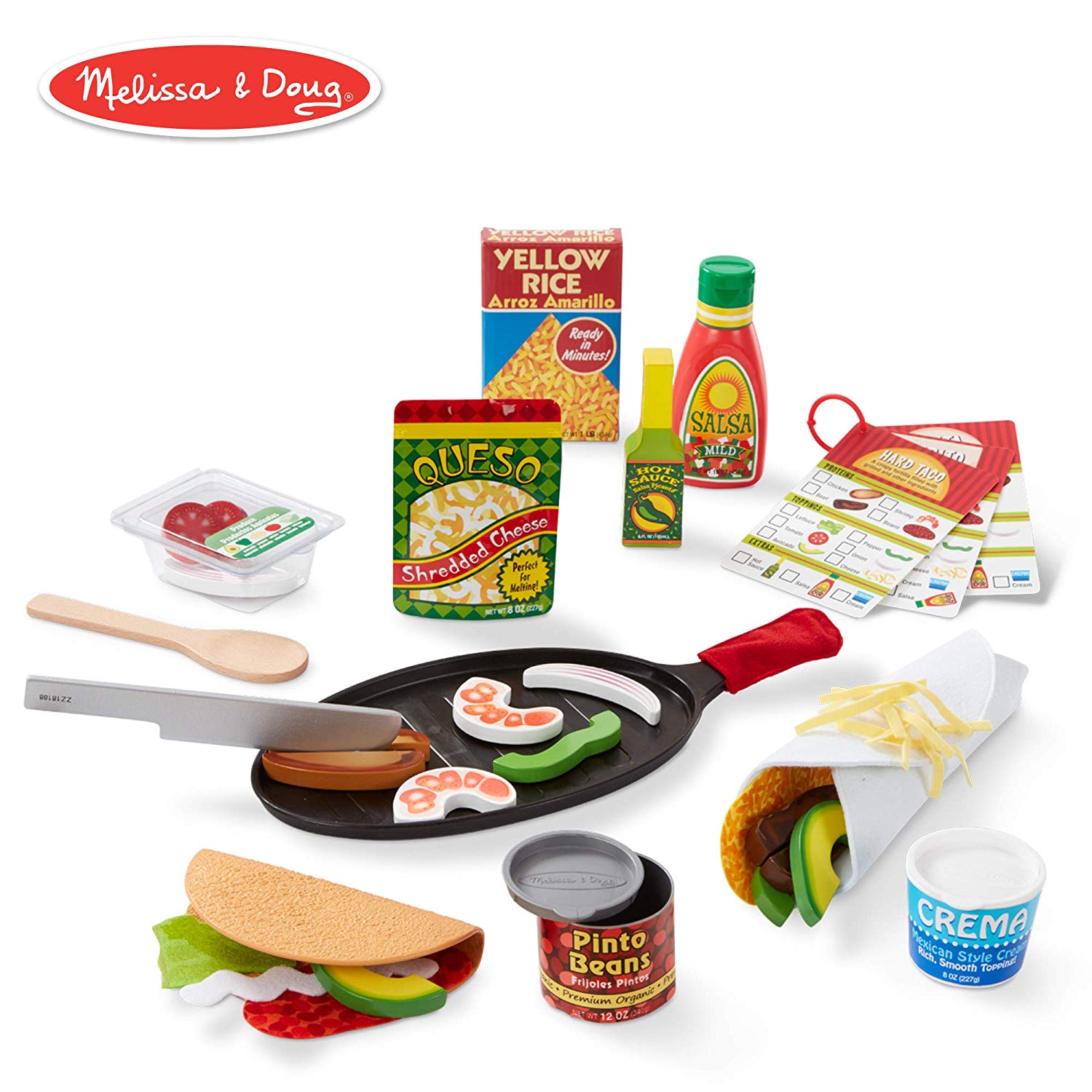 Melissa & Doug 19370 Fill & Fold Taco & Tortilla Set, Multi-Colour