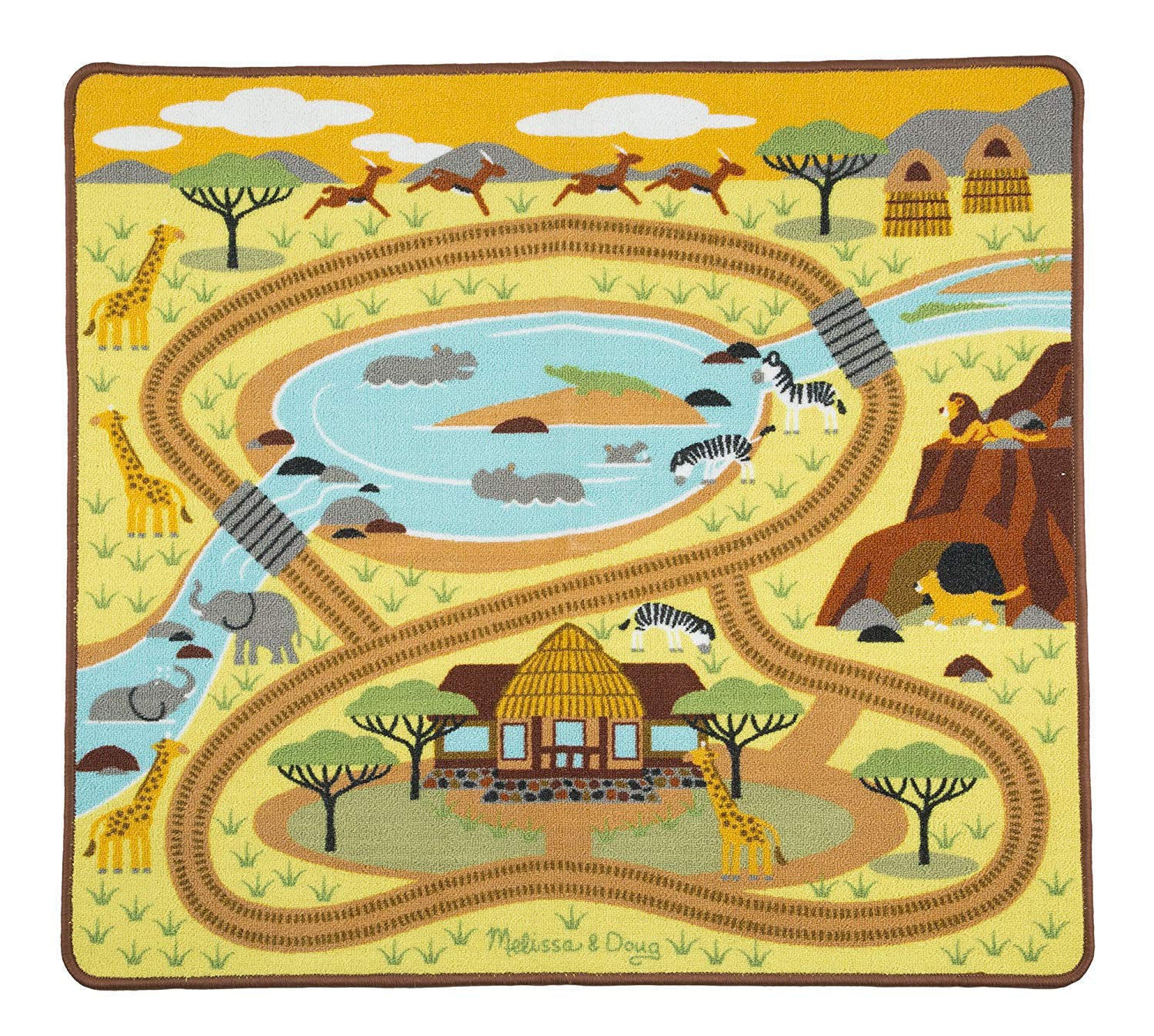 Melissa & Doug 19428 Round Activity (99 X 92 Cm) – Three Truck Wooden Toy A