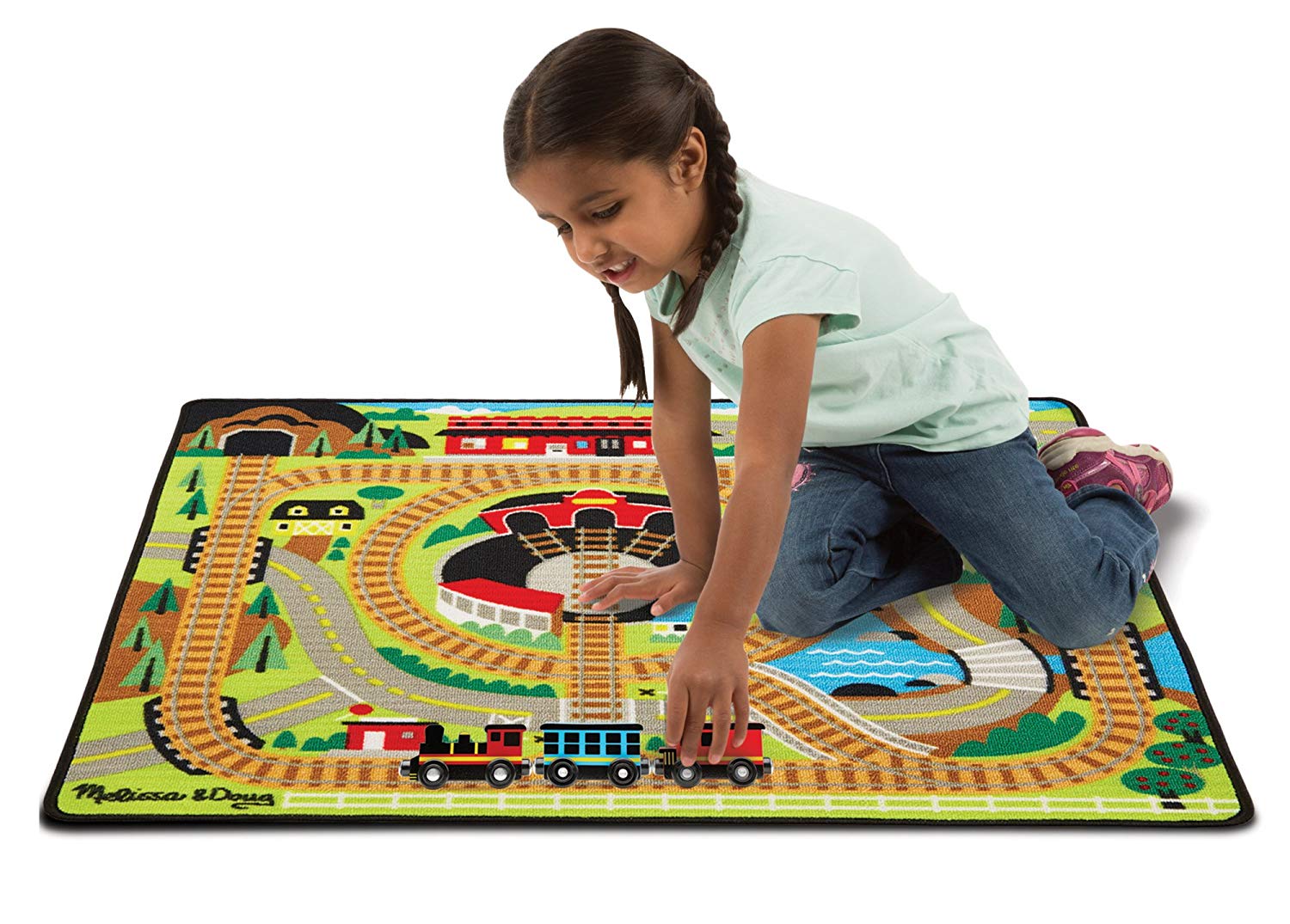 Melissa & Doug 19554 24/Kuppelbaren Wooden Railway Carriage Station Play Ma