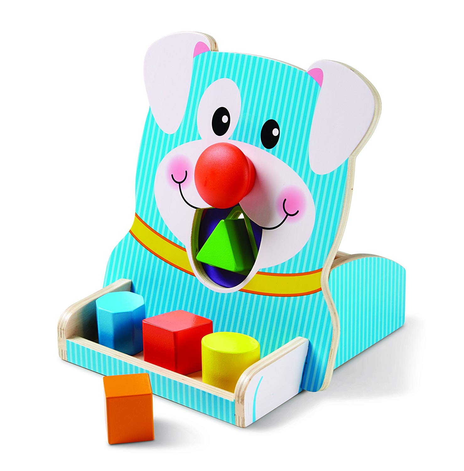 Melissa & Doug 40121 First Play Wood Spin and Feed Peg Box, Multi-Colour