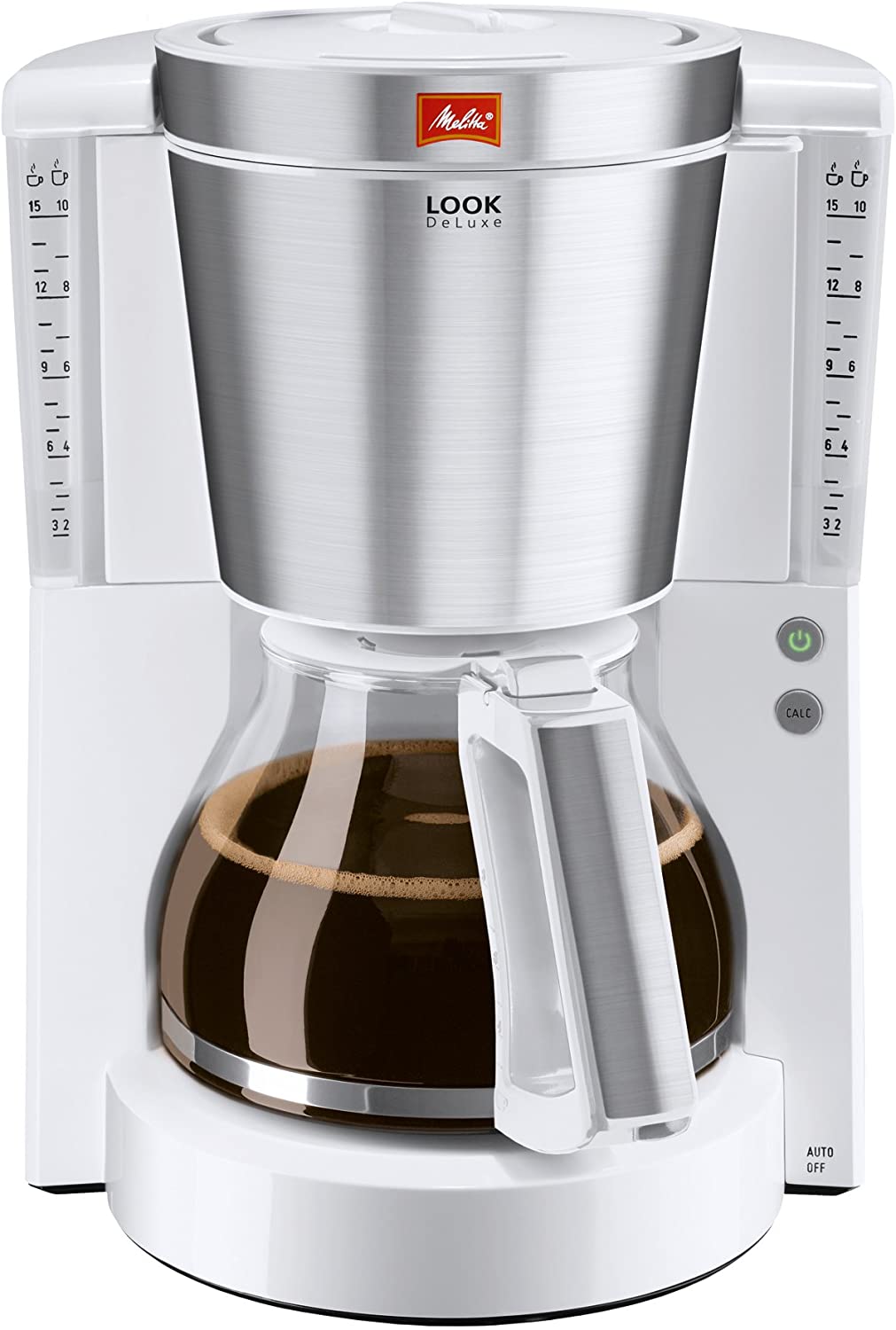 Melitta 1011-05 Look IV Deluxe Coffee Filter Machine, White/Stainless Steel