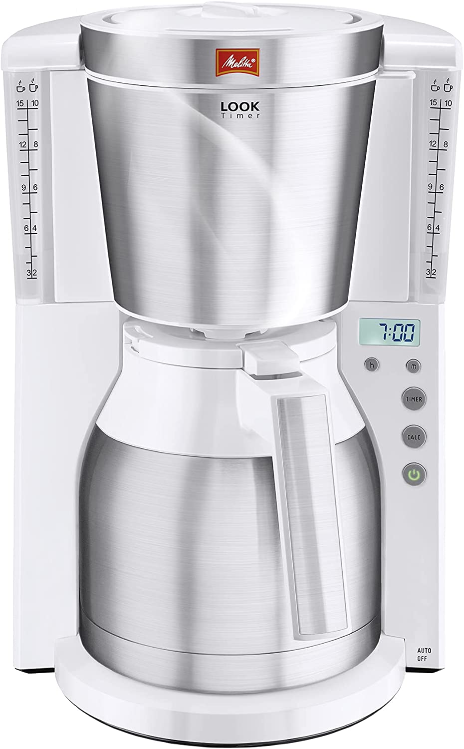 Melitta Look Therm Timer Filter Coffee Machine with Thermal Jug and Timer Function, AromaSelector