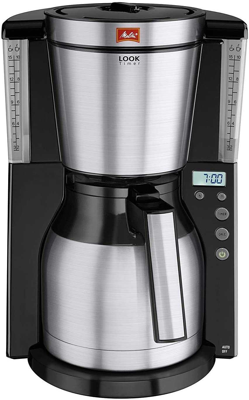 Melitta Look Therm Timer Filter Coffee Machine with Thermal Jug and Timer Function, AromaSelector