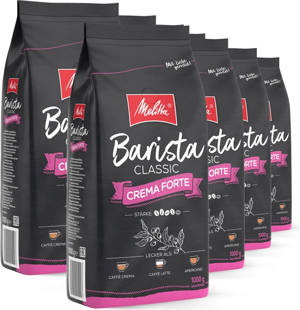 Melitta Barista Classic Crema Forte, coffee beans, for fully automatic machines, in a set