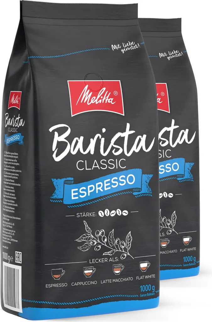 Melitta Barista Classic Espresso, coffee beans, for fully automatic coffee machines, in a set