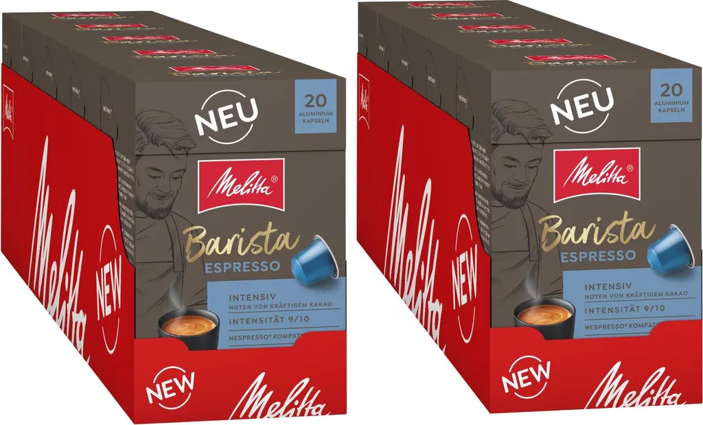 Melitta Barista Espresso Capsules, Nespresso® compatible, 100 or 200 pieces