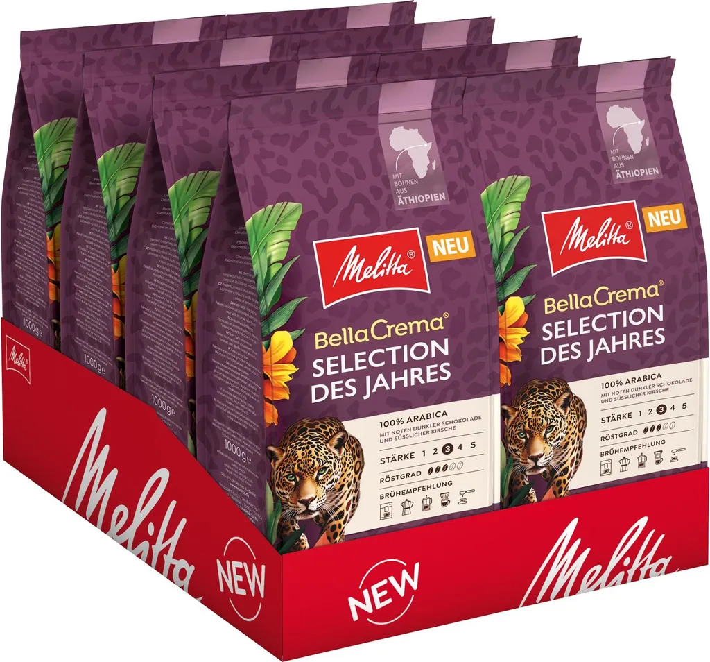 Melitta BellaCrema Selection of the Year Coffee Beans, for fully automatic coffee machines, in a set 8000g