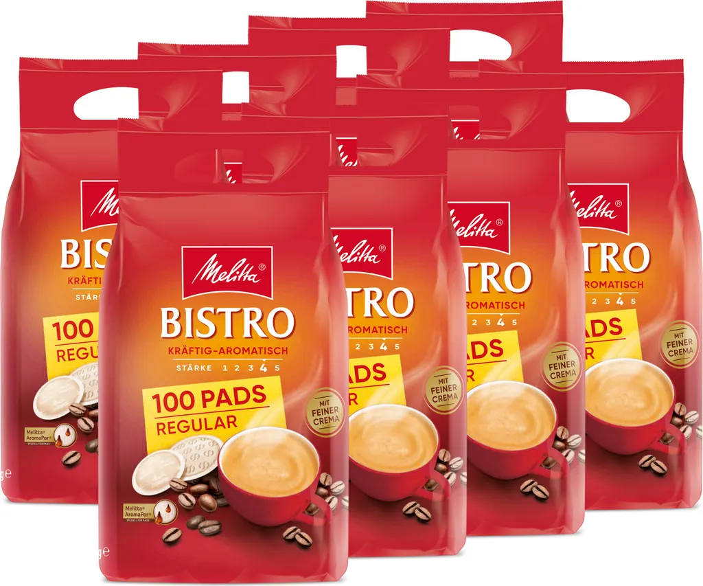 Melitta Bistro Strong Coffee Pads, Coffee Pads for Pad Machines, Set of 2 / 8 5600g