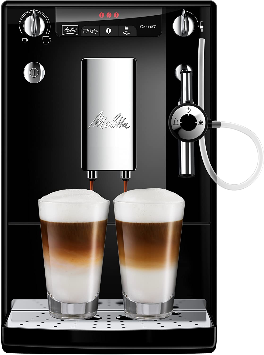 Melitta Caffeo Solo & Perfect Milk E957-101 Slim Fully Automatic Coffee Machine with Auto Cappuccinatore Automatic Cleaning Programmes Automatic Grind Volume Control