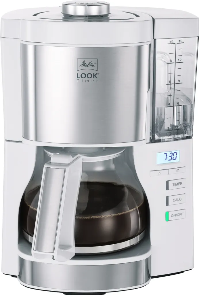 MELITTA Filter Coffee Machine Look Timer 1025-07 White Keep Warm Function 10 Cups
