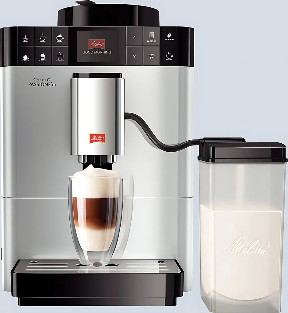Melitta Passione One Touch Fully Automatic Coffee Machine, Silver; 6758087