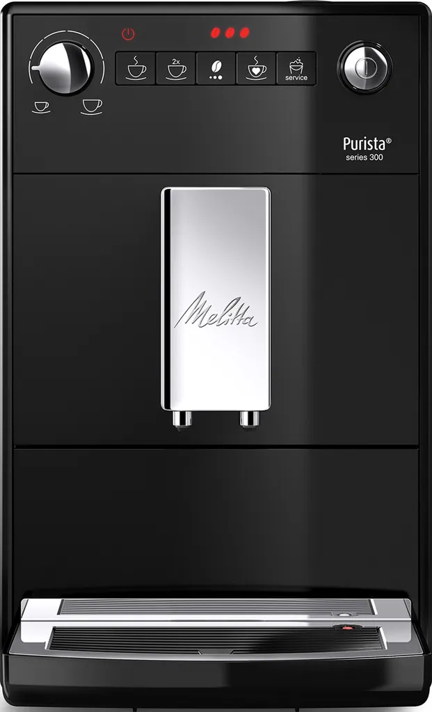 MELITTA Purista F23/0-102 black fully automatic coffee machine (steel conical grinder, LED symbol display, adjustable coffee strength, aroma extraction system)