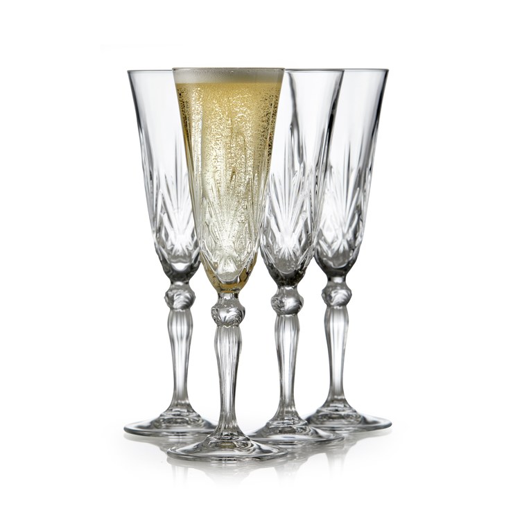 Lyngby Glas Melodia champagne glass 16 cl pack of 4