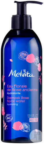 Melvita Damascus rose petal water organic pump bottle 400ml
